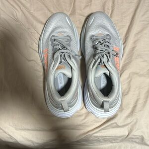 Grey and peach HOKA
